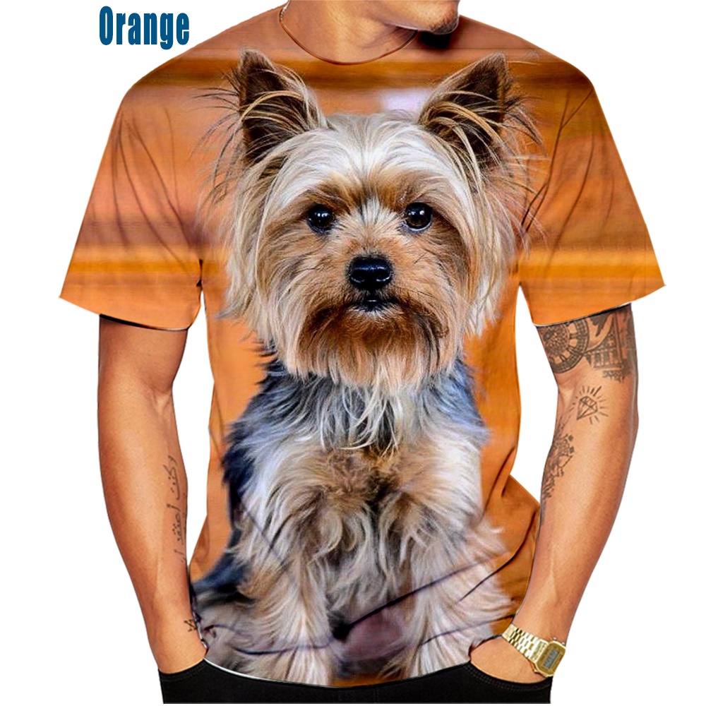 3D Printing Yorkshire - かわいいペットの犬ヨークシャー テリア 3D 印刷男性と女性の夏のファッションカジュアル Tシャツおかしいラウンドネック半袖トップス