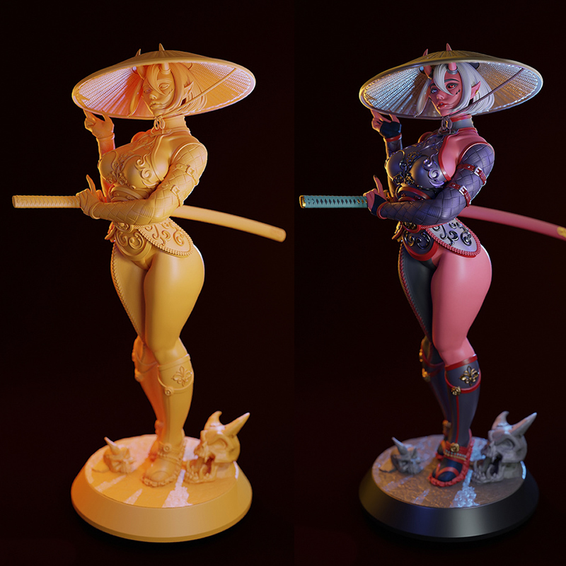 3D Printing Abs - 2 スタイルゲームキャラクター 6088 DARKAT 鬼 3D