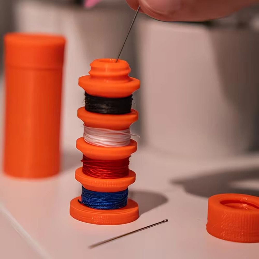 3D Printing Abs - キーリング付きポータブル裁縫道具バッグ 糸収納なし 裁縫ポーチ コンパクト 3Dプリント 旅行用裁縫セット
