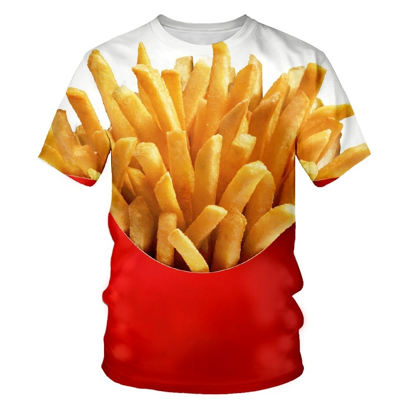 メンズクリエイティブフードパターンTシャツ,半袖Tシャツ,3 - 3D Printing In Food のレビューと価格