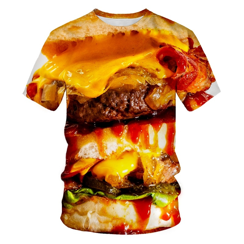 メンズクリエイティブフードパターンTシャツ,半袖Tシャツ,3 - 3D Printing In Food のレビューと価格