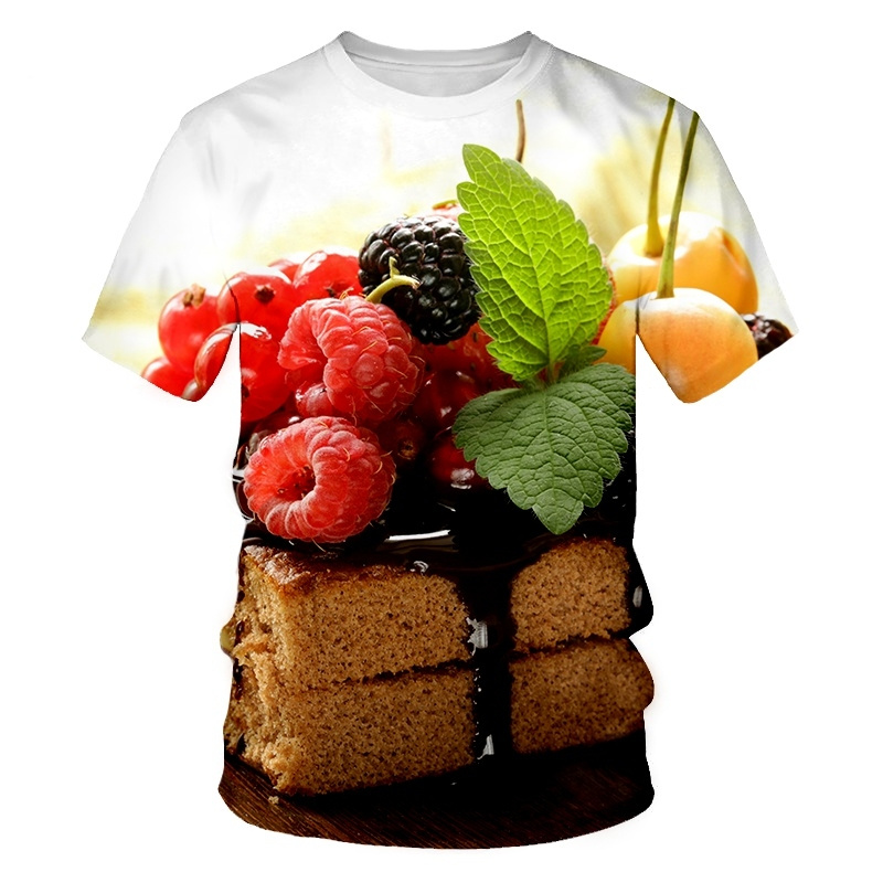 メンズクリエイティブフードパターンTシャツ,半袖Tシャツ,3 - 3D Printing In Food のレビューと価格