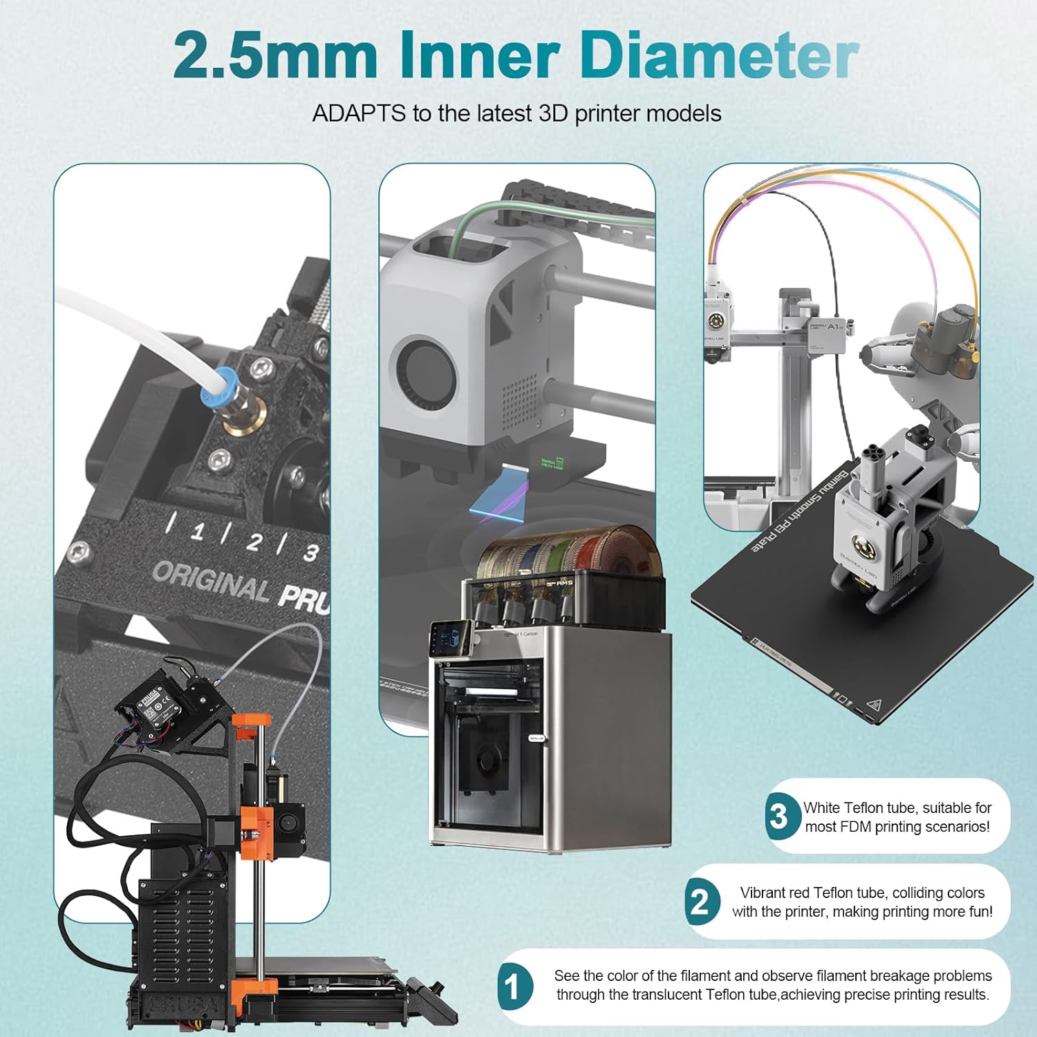 PTFE チューブ Bambu Lab P1P AMS A1 - 3D Printing Fff のレビューと価格