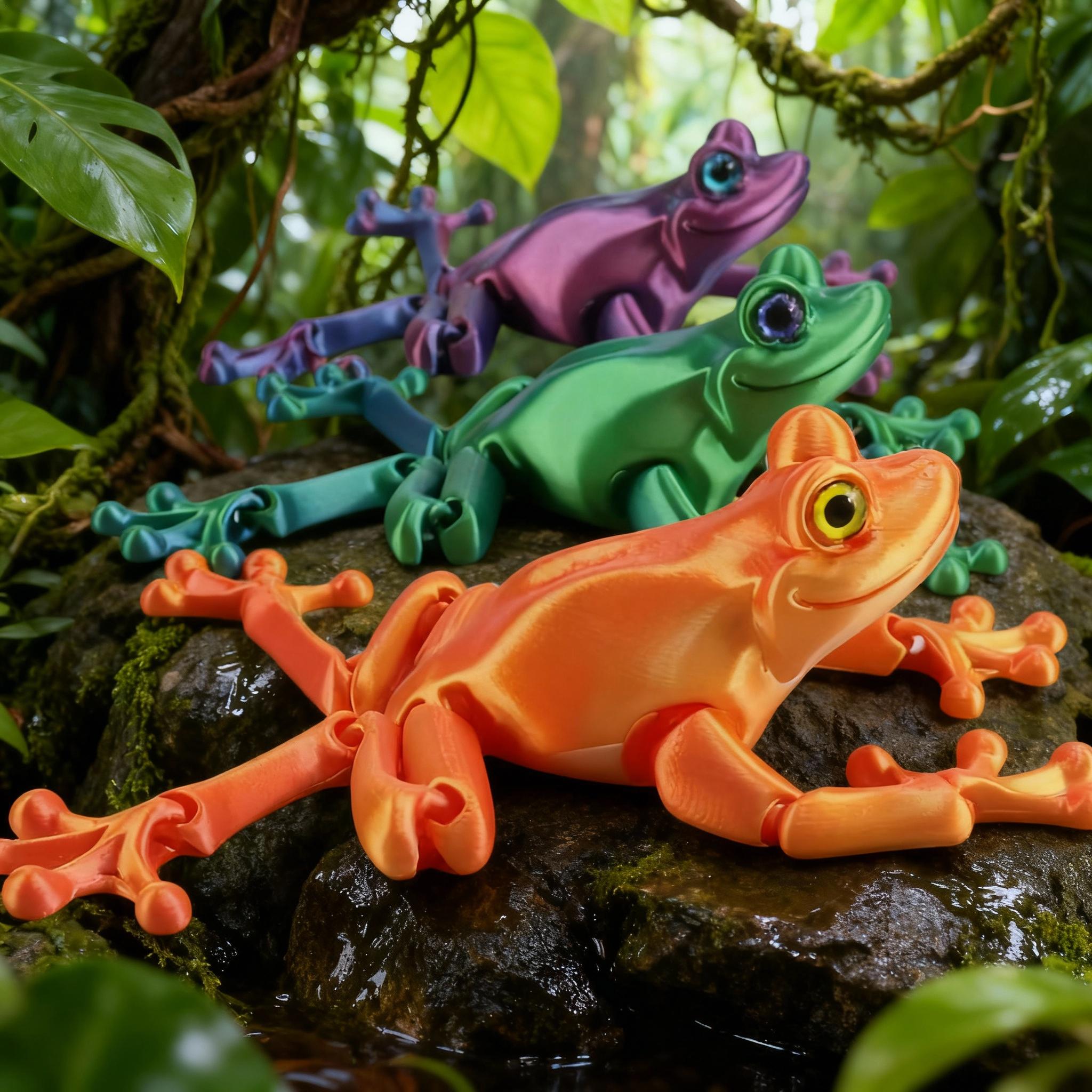 3D プリントかわいいカエルモデル多関節可動きらめく目付き模 - 3D Printing Clay のレビューと価格