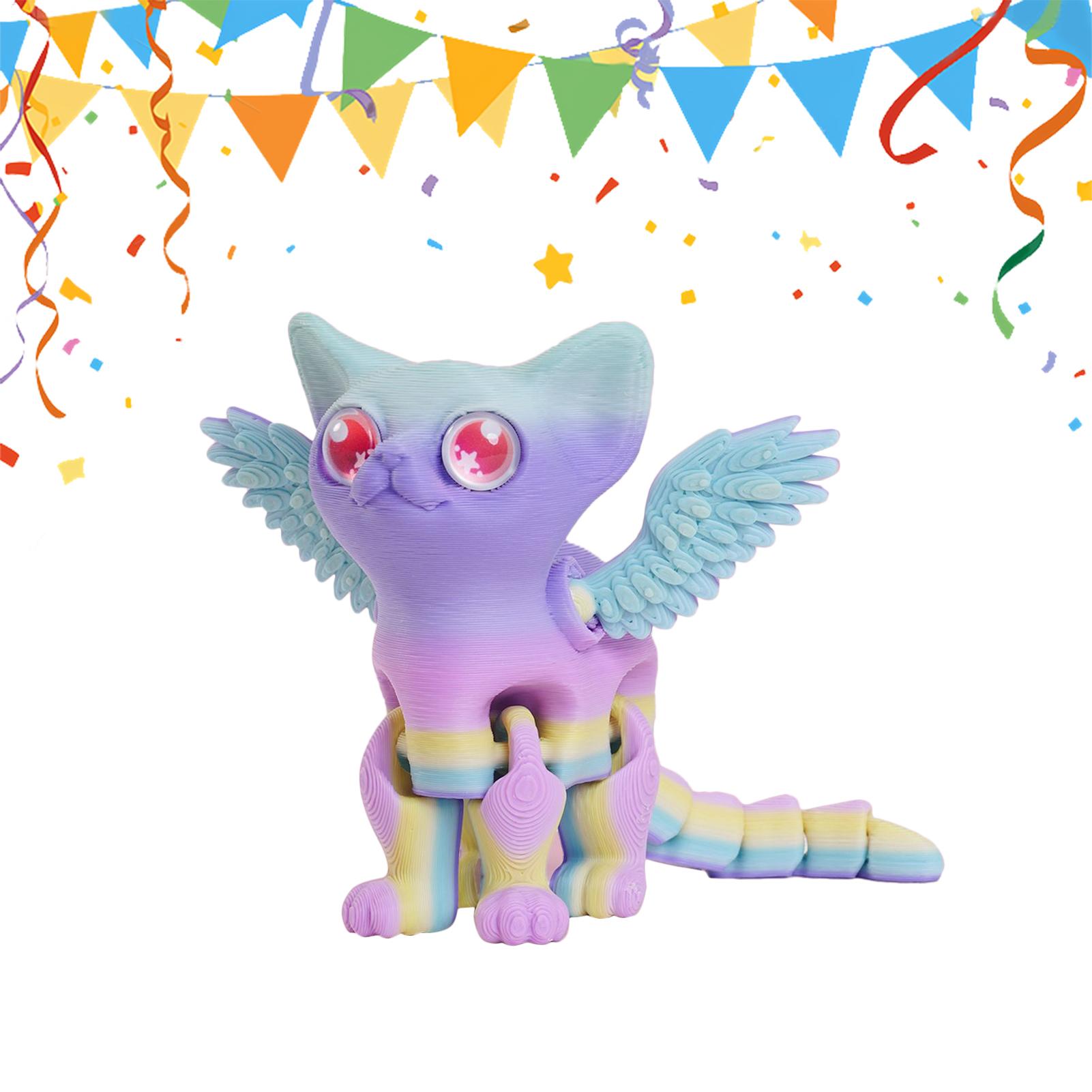 3Dプリント動物 3Dプリント猫フィギュア デスク用可動式多 - 3D Printing Figure のレビューと価格