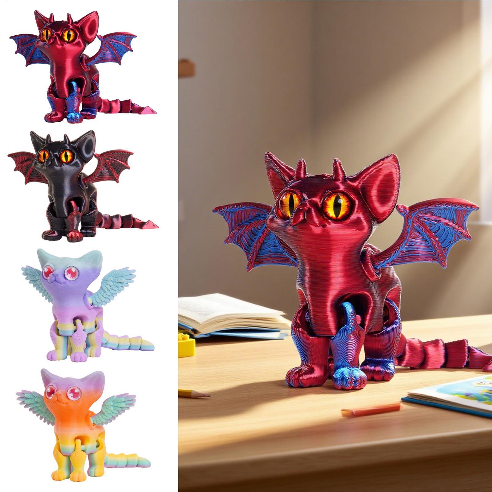 3Dプリント動物 3Dプリント猫フィギュア デスク用可動式多 - 3D Printing Figure のレビューと価格
