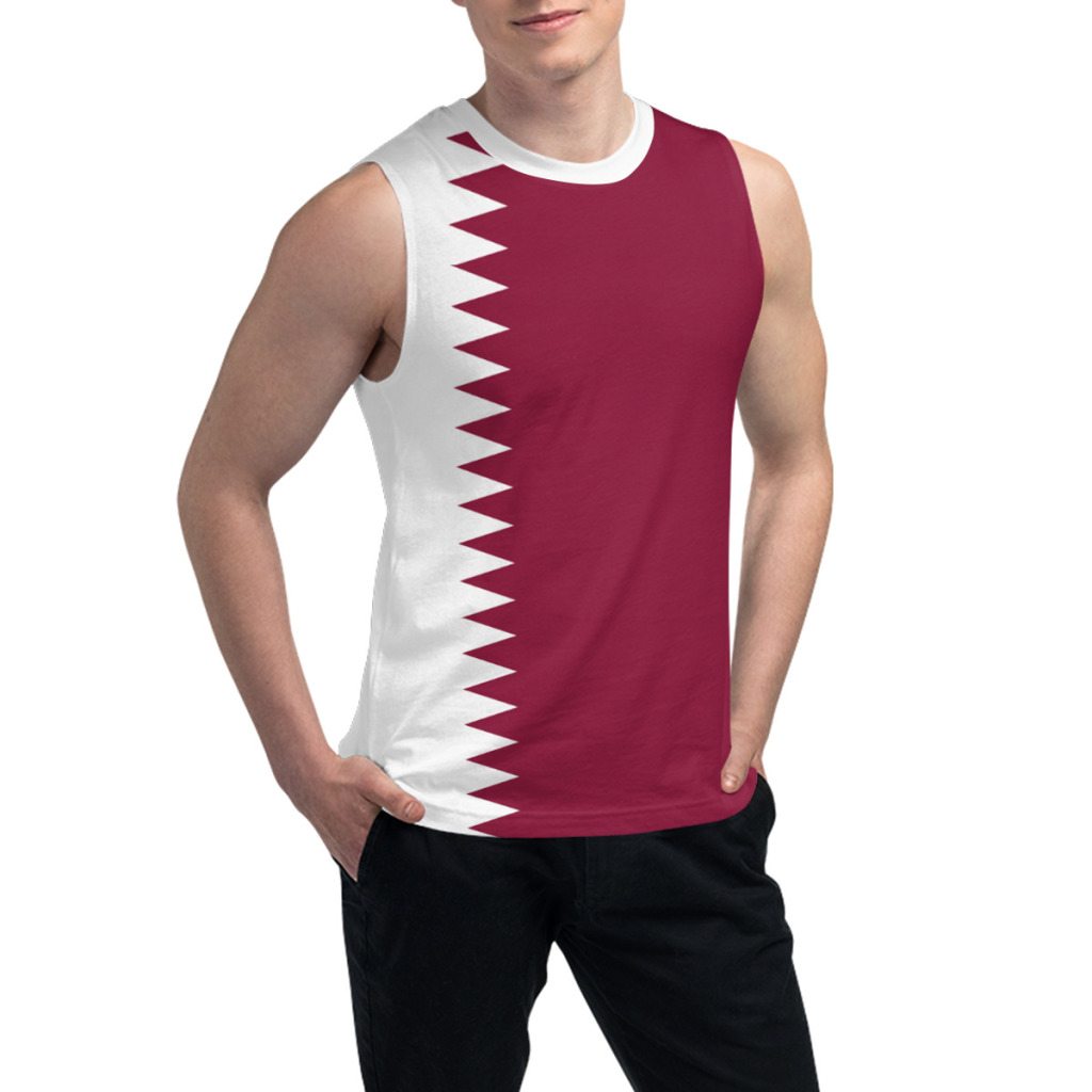 ノースリーブ Tシャツ カタール国旗 3D メンズ ボーイズ - 3D Printing Qatar のレビューと価格
