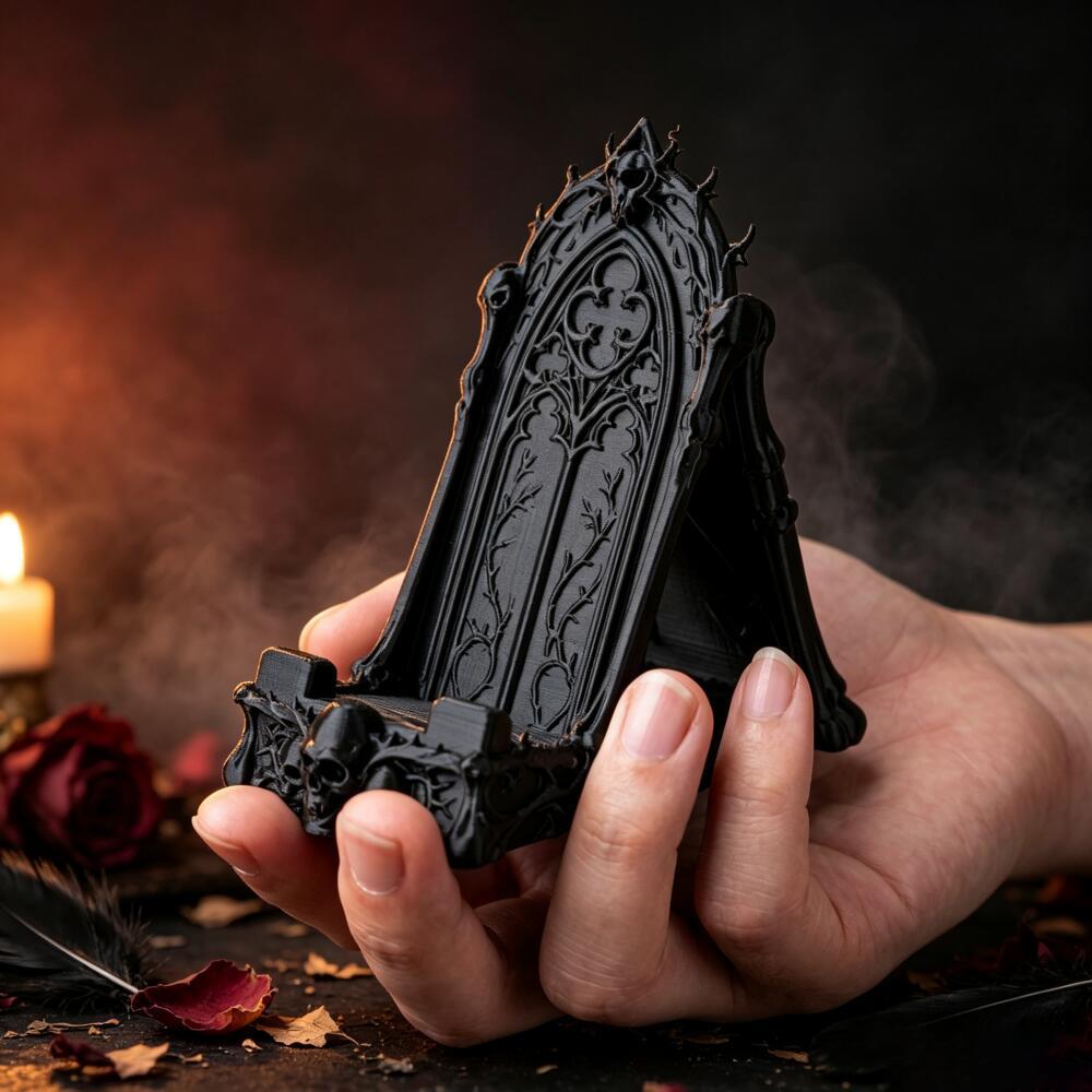 3Dプリントされたゴシック模様の窓型スマホスタンド、ハロウィ - 3D Printing Tablet のレビューと価格