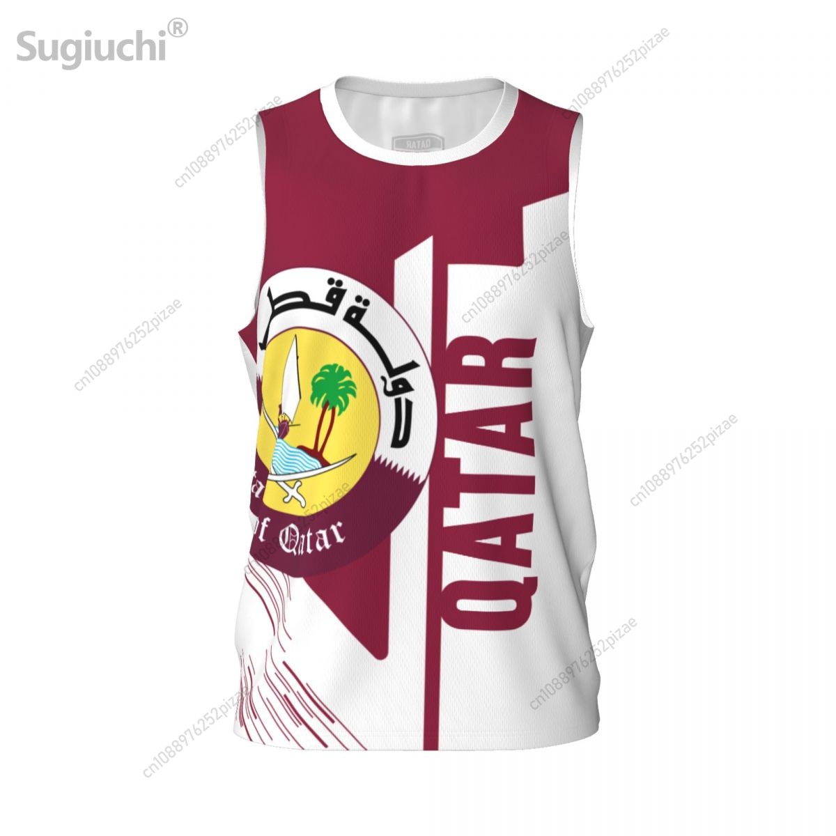 カスタム名番号カタール 3D 旗スポーツ Tシャツ男性服通気 - 3D Printing Qatar のレビューと価格