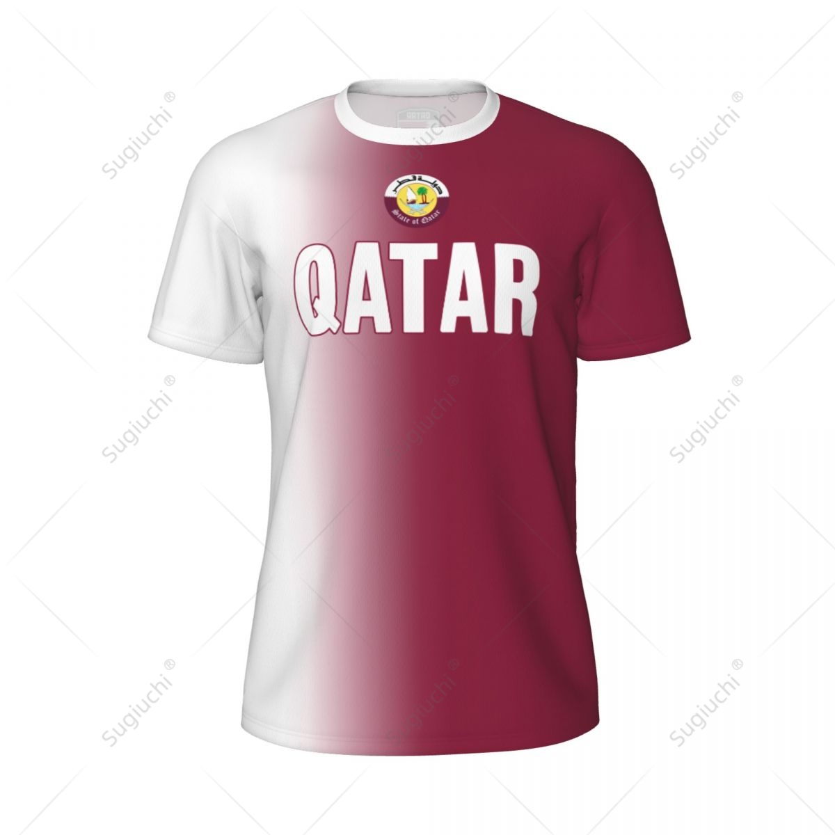 スポーツメッシュTシャツ カタール国旗 ランニング、バイク、 - 3D Printing Qatar のレビューと価格
