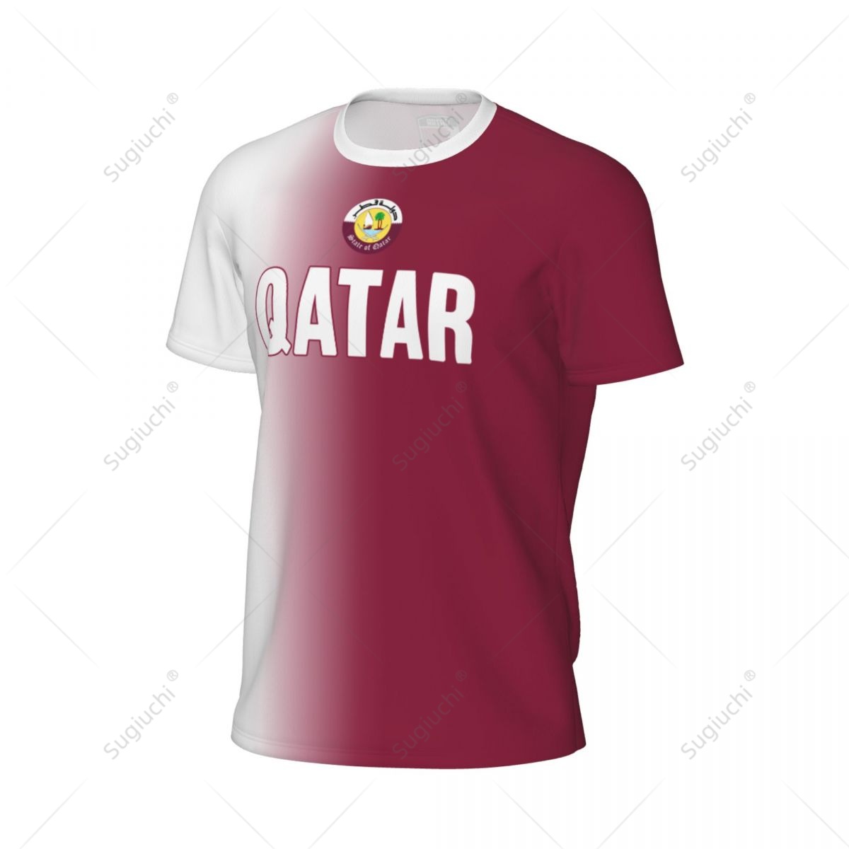 スポーツメッシュTシャツ カタール国旗 ランニング、バイク、 - 3D Printing Qatar のレビューと価格