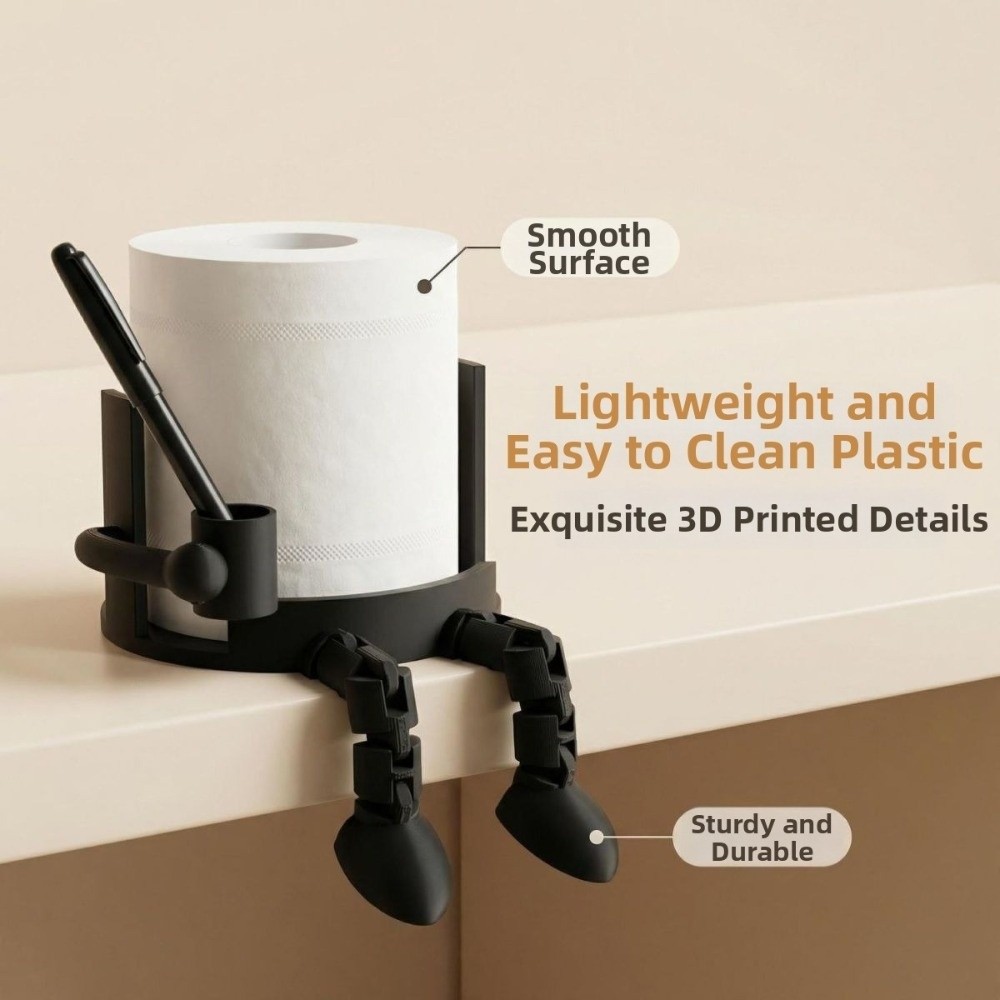 新しい3Dプリントトイレットペーパーホルダー、黒白PP製ロー - 3D Printing With Pp のレビューと価格