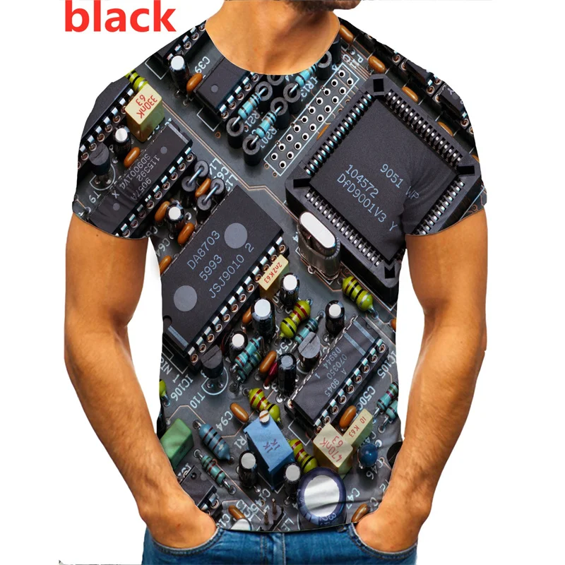 面白い CPU プロセッサ回路図 Tシャツ男性服クールなデザ - 3D Printing Diagram のレビューと価格
