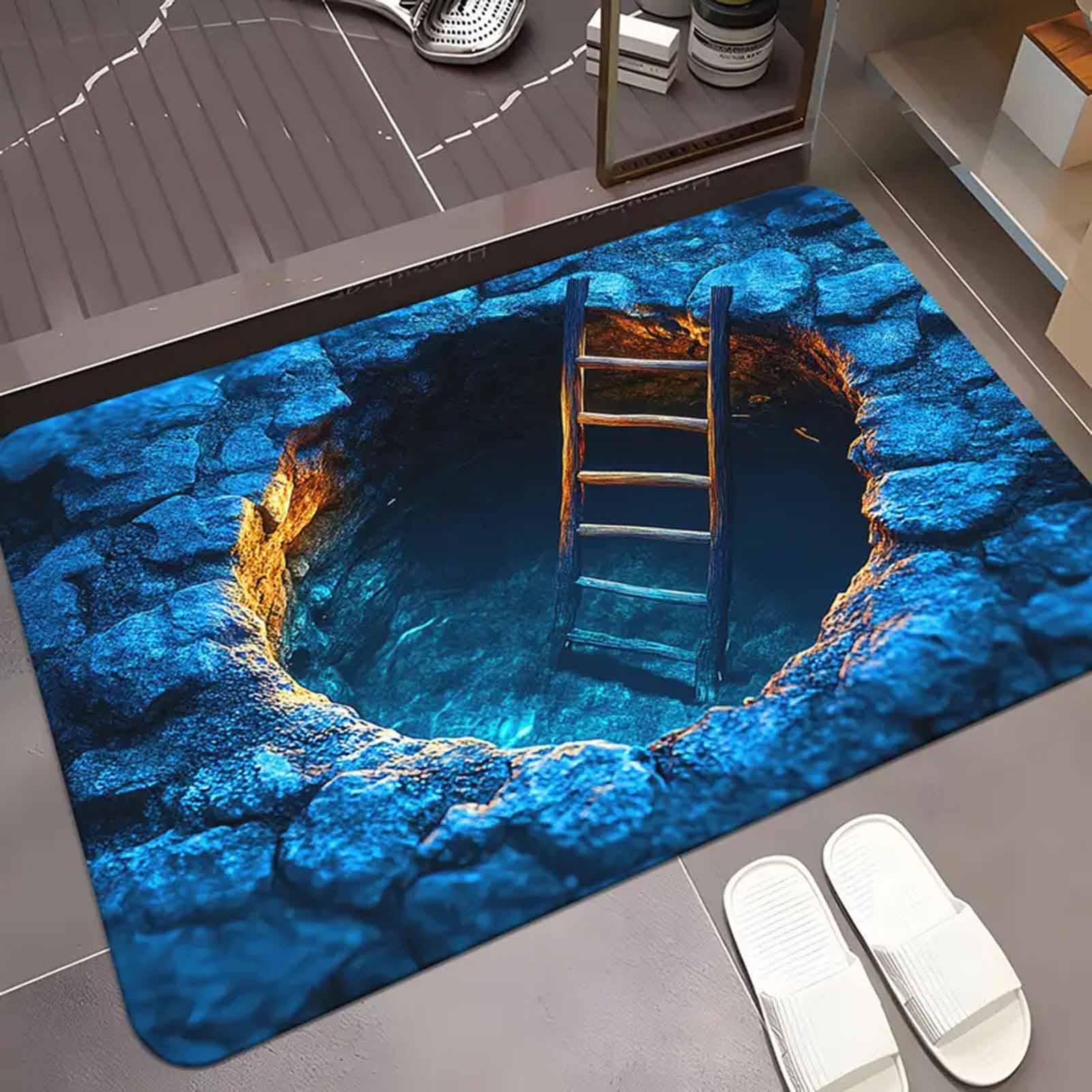 3D錯覚ホールラグ滑り止めカーペットお手入れ簡単ペット対応フ - 3D Printing Tablet のレビューと価格