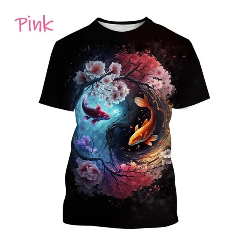 中国太極拳模様Tシャツ メンズ 陰陽鯉龍 3DプリントTシャ - 3D Printing Diagram のレビューと価格