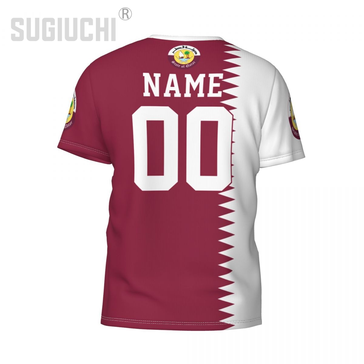 カスタムネームナンバー カタール国旗エンブレム 3D Tシャ - 3D Printing Qatar のレビューと価格