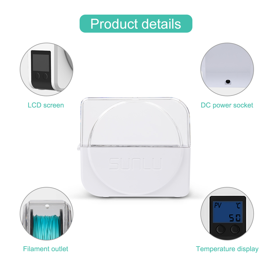 Sunlu-3Dプリンター用フィラメントドライヤーボックス, - 3D Printing Fff のレビューと価格
