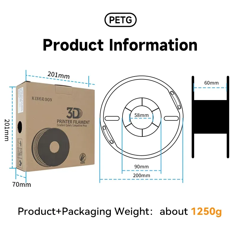 Kingroon PETGフィラメント 1.75mm 10k - 3D Printing Warehouse のレビューと価格